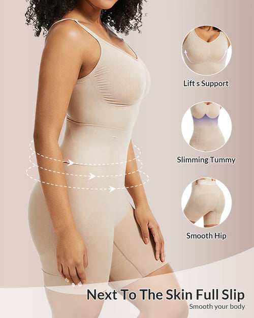 Mija Faja bodysuit back view, easy-off pull-away detail